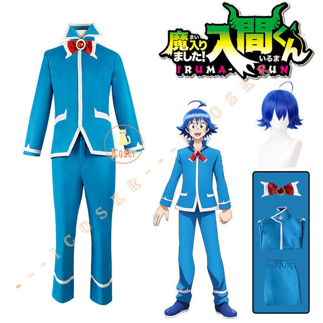 Anime Mairimashita! Iruma-kun 3rd temporada suzuki iruma cosplay traje  peruca demônio azul escola uniforme conjunto halloween para homem -  AliExpress